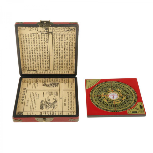 marque generique 5 pouces Feng Shui Boussole Luo Pan Chinois Antique Chinois Boussole, 18x18x5cm Cas