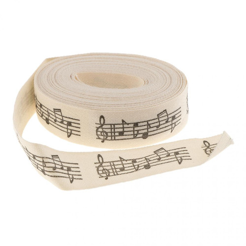 Papier marque generique 5 Yards Ruban d'Emballage Cadeau avec Notes Musiques Imprimés Tissu Ruban Cadeau Bricolage Artisanat