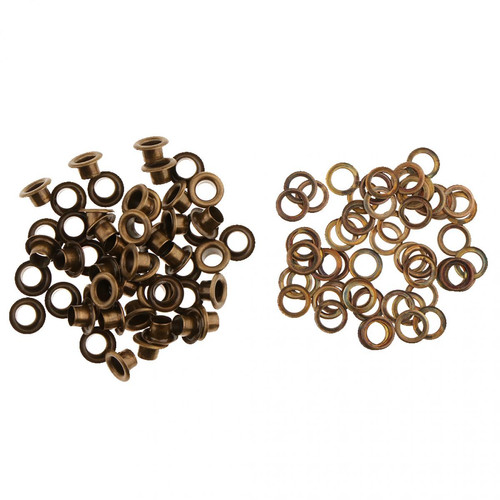 marque generique - 50 pièces œillets métalliques avec rondelles accessoires de cuir 9mm bronze marque generique  - marque generique