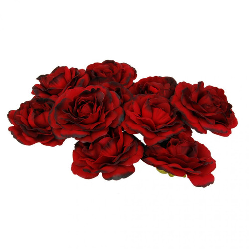 marque generique 50x Têtes de fleurs de camélia artificiel soie rose maison mariage Decor vin rouge
