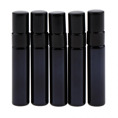 marque generique - 5pcs flacons en verre mini flacons bouteille de parfum contenant de cosmétique noir marque generique  - marque generique
