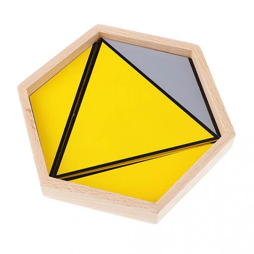 marque generique 5pcs Jeux Educatif Montessori Formes Géométriques Triangles Sensoriels Matériel Mathes Jouet de Construction Puzzle en Bois Cadeau Enfants