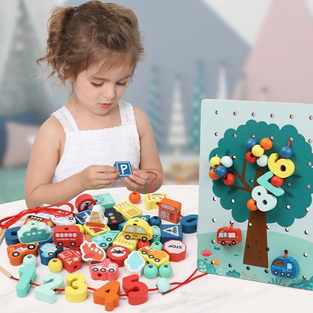 marque generique - 70 pièces Laçage Perles pour Enfants Montessori