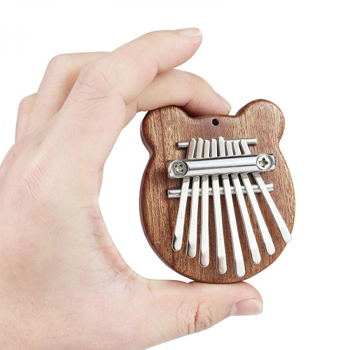 marque generique 8 clé Mini Kalimba Doigt Pouce Piano Acajou En Bois Instrument de Musique Marimba Pendentif Ornement Cadeau