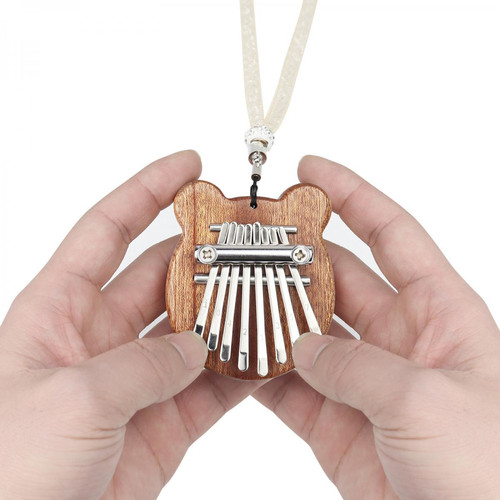 Accessoires percussions 8 clé Mini Kalimba Doigt Pouce Piano Acajou En Bois Instrument de Musique Marimba Pendentif Ornement Cadeau
