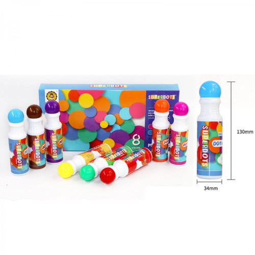 marque generique 8 couleurs Lavable Marqueurs Dot, Bingo Dabbers pour Enfants et Les Tout-petits, non-Toxique et à Base D'eau Bingo Marqueur Parfait pour Enfants D'âge