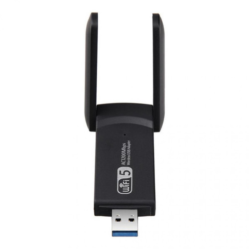 marque generique - Adaptateur Sans Fil USB Wifi Dongle 2.4 Et 5 GHz Avec 2 Antennes Pour Ordinateur Portable PC - Clé USB Wifi