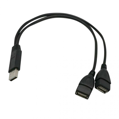 Hub marque generique Adaptateur USB 2.0 Y Mâle Vers 2 Adaptateur De Câble Pour Câble Séparateur Double Jack Femelle