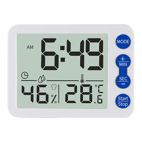 marque generique - Affichage Numérique Maison électronique Humidité Thermomètre Hygromètres Horloge Bleu - Thermomètres
