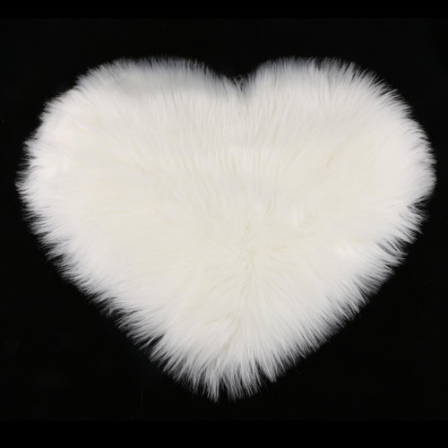 Tapis marque generique amour forme shaggy doux peau de mouton tapis tapis de fausse fourrure 5cm pile blanc gris