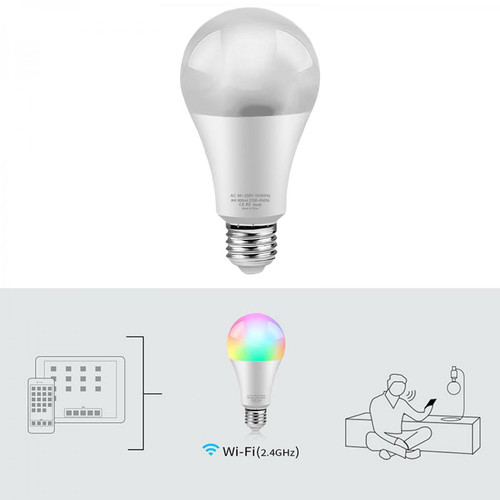 NC - Ampoule LED Wifi RGBCW 1050LM E26 E27 Dimmable Lampe Pour Kit Maison Alexa Xiaoai NC  - Ampoule wifi