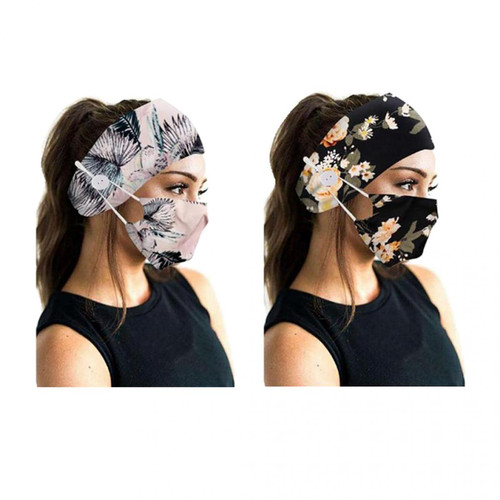 marque generique - Bandeau à 2 Boutons Avec Masque Facial Feuilles Blanches + Feuilles Roses marque generique  - Jeux artistiques