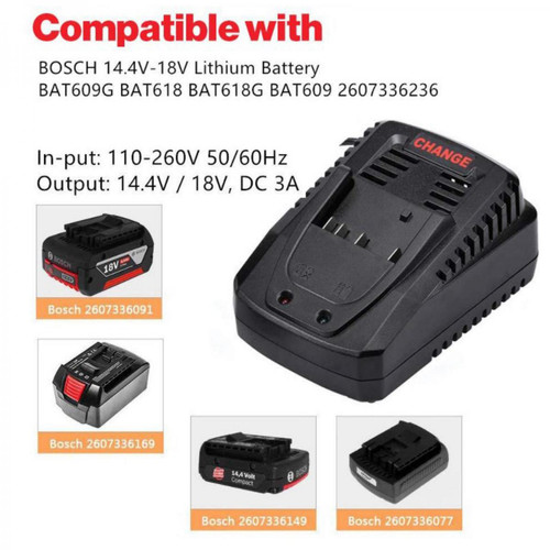 marque generique Batterie Li-ion Adaptée Aux Accessoires De Pièces D'outils électriques Bosch 18V Batterie Noire 4.0ah