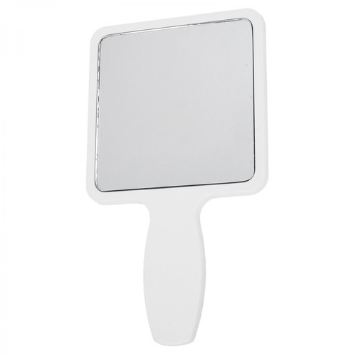 Miroir de salle de bain Blanc De Côté Simple Tenu Dans La Main De Miroir En Forme De Carré De Maquillage Mignon Compact