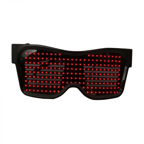 Lunette 3D marque generique Bluetooth LED Eye Glasses APP Control Pour Raves Fun Flashing Display Texte Rouge