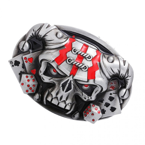 marque generique - Boucle De Ceinture Punk Antique Silver 3D Skull Head Gothic Motorcycle Biker marque generique  - Corde et sangle