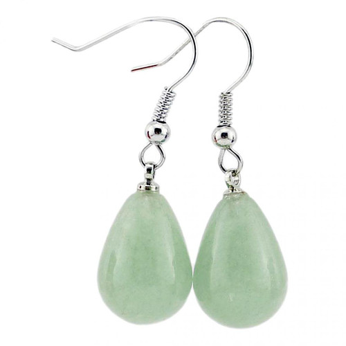 marque generique - boucles d'oreilles en cristal naturel pierres précieuses goutte d'eau gemstone dangle stud vert marque generique  - Perles