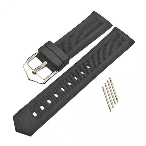 marque generique - bracelet en caoutchouc de haute qualité de remplacement de sport en caoutchouc de silicone noir 19mm marque generique  - marque generique
