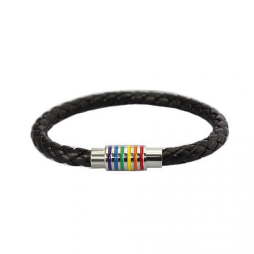 marque generique - Bracelet en Cuir Artificiel Tressé Fermoir Magnétique Noir marque generique - Bracelet connecté marque generique