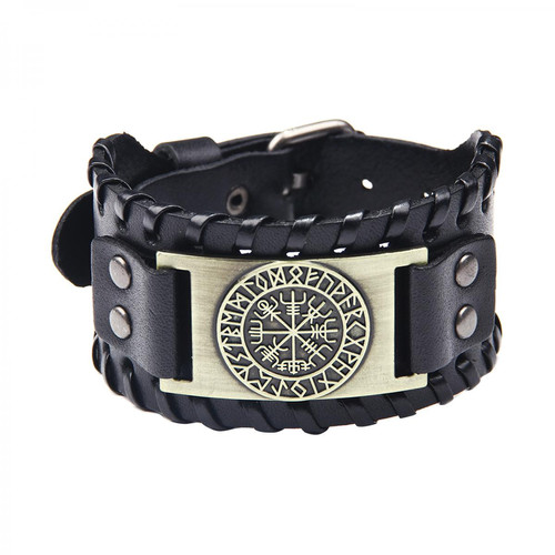 marque generique - Bracelet Pour Homme En Corde Tressée Viking Bracelet En Cuir Bracelet En Cuir Bronze marque generique  - Perles