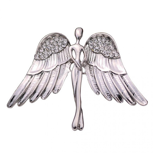 marque generique - Broche en forme d'ailes d'ange broche de charme en cristal broche pour hommes femmes argent marque generique  - Broches de maçon