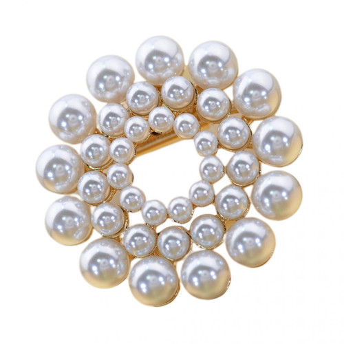 marque generique - Broche Perles Pin Rond de Mariee Bouquet en Alliage marque generique  - Broches de maçon