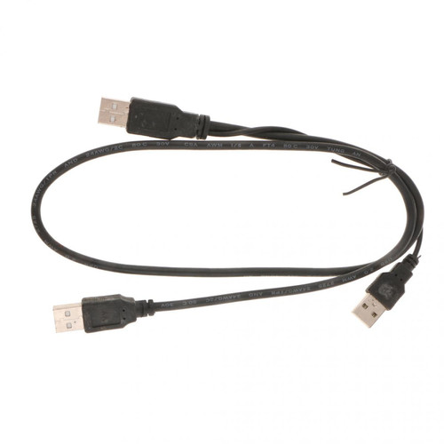marque generique - Câble Double USB 2.0 Mâle Vers Standard B Mâle En Y 70 Cm Pour Disque Dur Noir marque generique  - Hub USB et Lecteur de cartes