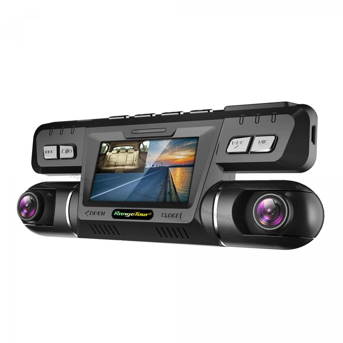 Dash Cam Double Avant et arrière Full HD 1080P DVR Voiture avec caméra de recul Buit-GPS 170 degrés Grand Angle ADAS G-Sensor WDR WiFi Vision Nocturne 