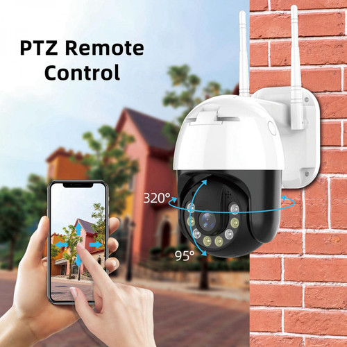 Webcam Caméra IP Wifi Sans Fil Dome 3MP PTZ étanche 4X  Vision Nocturne EU