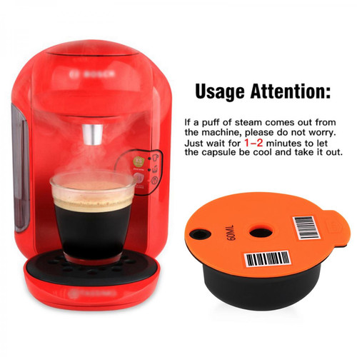 Dosette café Capsules réutilisables  sans BPA et recyclable 60 ml, compatible avec la machine Bosch Tassimo pour Bosch Tassimo, Home Office