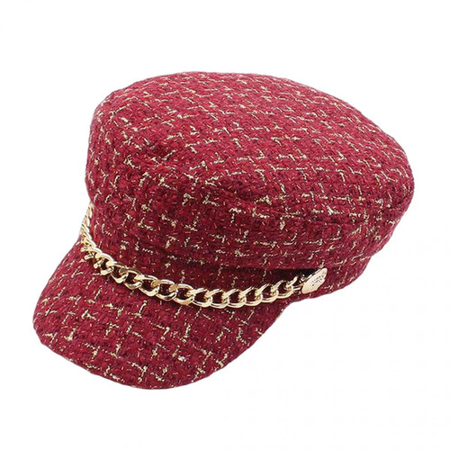 Chapeau et bonnet de jardinier marque generique Casquette Gavroche à Carreaux Classique Rétro Tweed Pour Femme