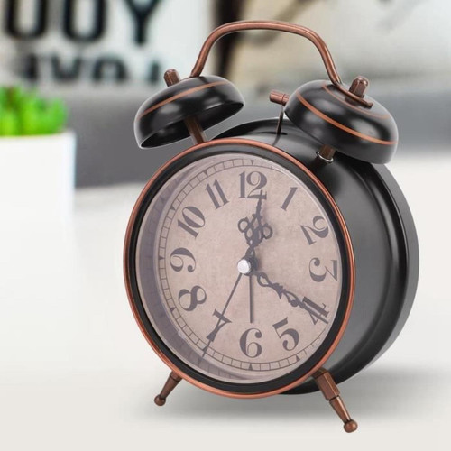 marque generique - Cikonielf Réveil avec Veilleuse 4' Réveil Mécanique Rétro avec Veilleuse Horloge à Remontage Manuel Double Cloche - Réveil
