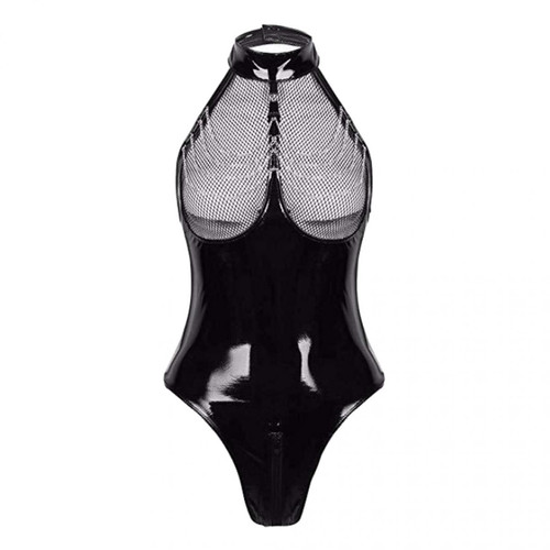 marque generique - Combinaison Noire Justaucorps Zipper Body Clubwear Bikini Monokini One Piece L marque generique - Vêtement connecté marque generique