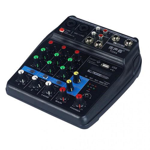 marque generique Console de Mixage Audio Portable Mini Ménage avec Amplificateur de Console de Mixage 48V USB DJ Sound Pour guitare universelle