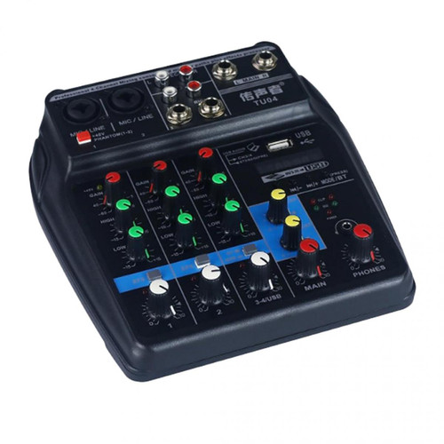 Effets et périphériques Console de Mixage Audio Portable Mini Ménage avec Amplificateur de Console de Mixage 48V USB DJ Sound Pour guitare universelle