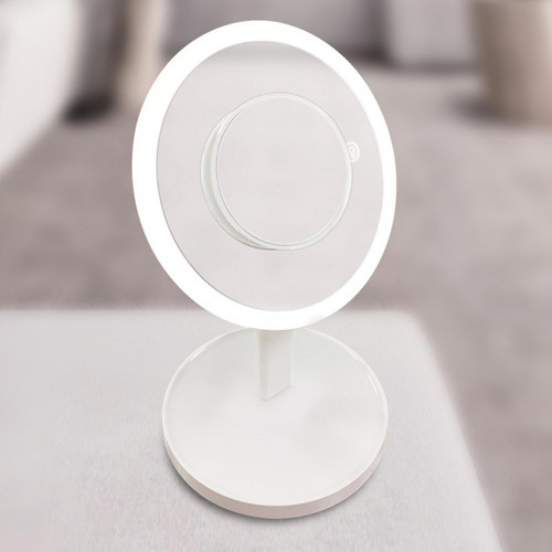 marque generique Écran Tactile 3 Couleurs Interrupteur LED Miroir De Maquillage Avec Blanc Grossissant 7x