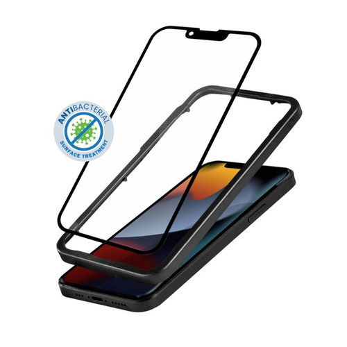 marque generique - Crong Anti-Bacterial 3D Armor Glass - Verre trempé 9H pour tout l'écran de l'iPhone 13 mini + cadre d'installation marque generique  - Protection écran smartphone marque generique
