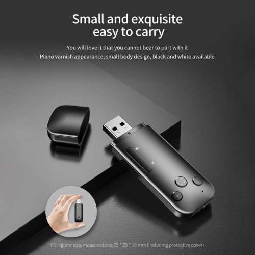 marque generique - D90 2-en-1 Audio USB Bluetooth Émetteur Récepteur Dongle Adaptateur 3.5mm USB AUX FM pour TV voiture PC Filaire Haut-parleurs - Clé USB Wifi