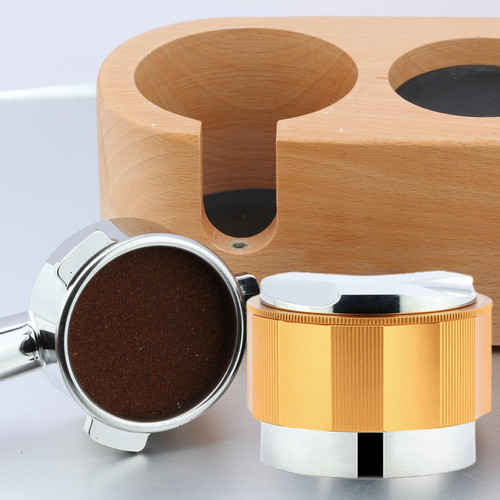 marque generique Distributeur De Café Tamper Press Powder Coffeeware Espresso Distribution Tool Glod 51mm
