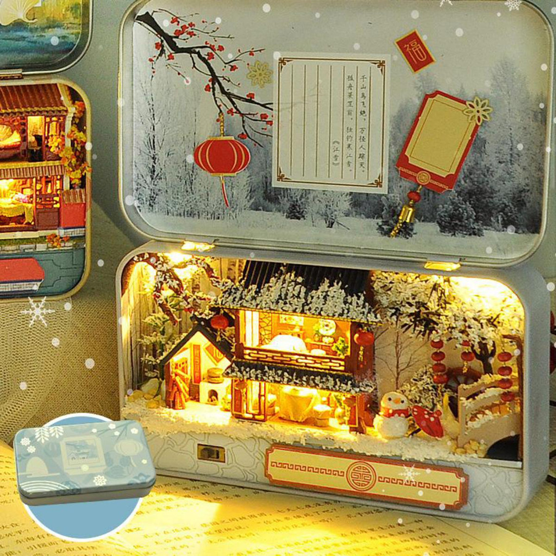 MAJOZ DIY Maisons de poupées 3D Dollhouse Miniature Kit avec LED ouet Puzzle Box Theatre Cadeau pour Anniversaire Cadeau Romantique,Fait à la Main 