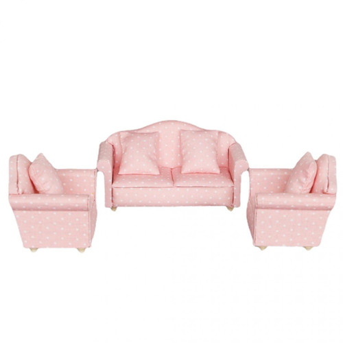 marque generique - Dollhouse Miniature 1:12 Salon Rose Canapé Modèle Meubles Love Seat marque generique  - Jeux & Jouets