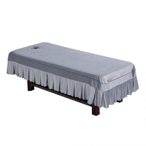 marque generique - Drap de lit de beauté avec couvre-lit de massage en velours, style brun 4 marque generique  - Ensemble couvre lit