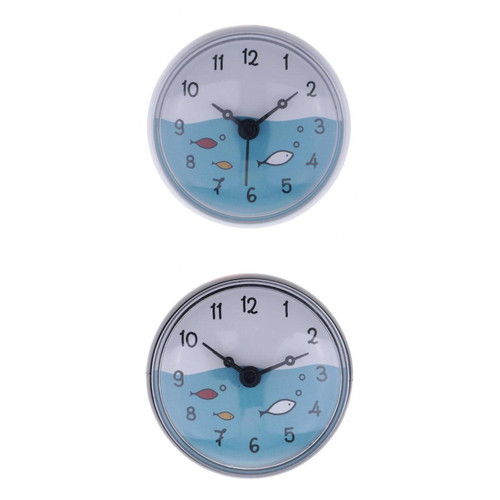 marque generique - Ensemble De 2 Horloge De Salle De Bain étanche à Ventouse Mini Horloge Murale De Bain Portable marque generique  - Horloge ventouse salle bain