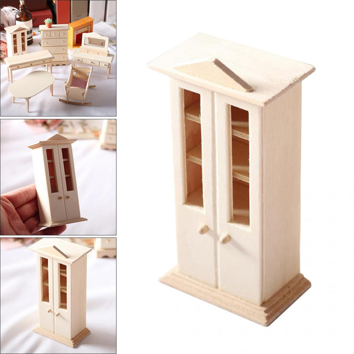 Bois Mini fin table jouet mode 1:6 Poupées Maison miniature meubles modèle