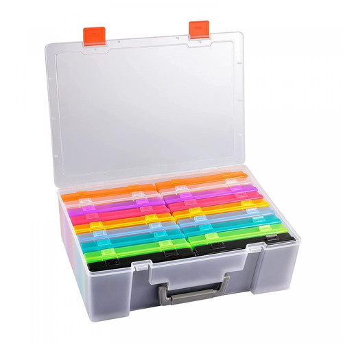 marque generique - étuis photo en plastique 4x6 boîte de rangement colorée - Accessoire entretien du linge