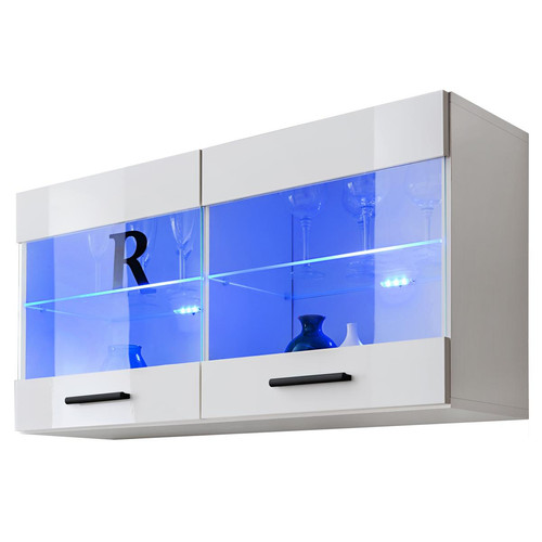 marque generique - T25 - White-White + blue LEDs marque generique  - Bibliothèques, vitrines marque generique