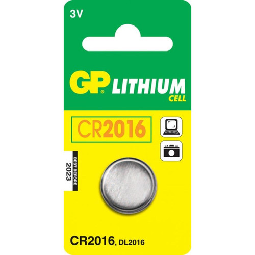 marque generique - GP LITHIUM BUTTON CELL CR2016 Blister with 1 battery. 3V For products like car remotes, computers and watches. marque generique   - Photo cars