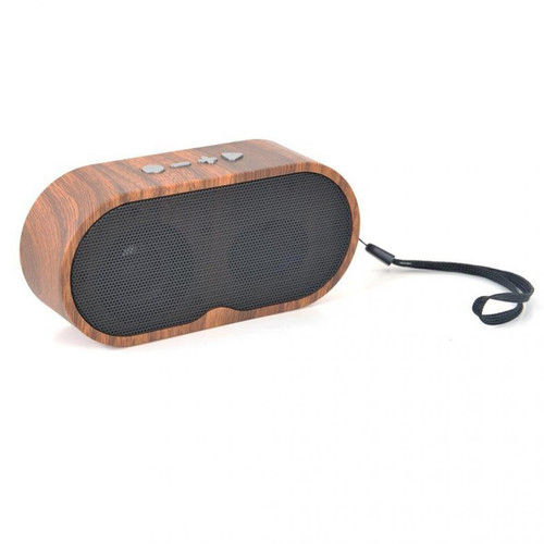 marque generique - Grain De Bois Sans Fil Bluetooth 5.0 Haut-parleur Avec Micro FM USB TF Brun Clair - Home-cinéma
