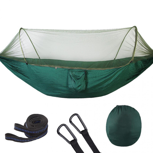 marque generique - hamac de camping avec moustiquaire pour randonnées en plein air, cour arrière, vert foncé marque generique  - Hamac marque generique