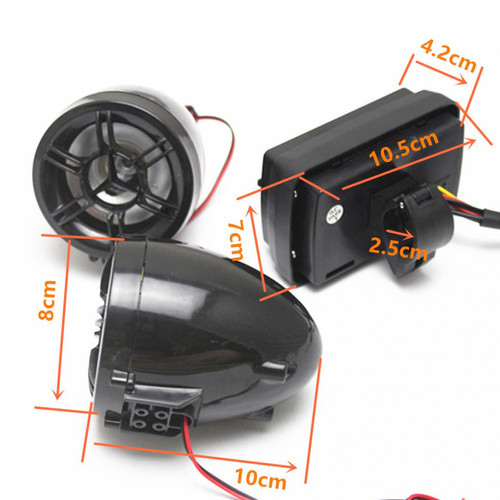 marque generique Haut-Parleur Moto Audio Système MP3 USB FM Radio Kit 12V Imperméable